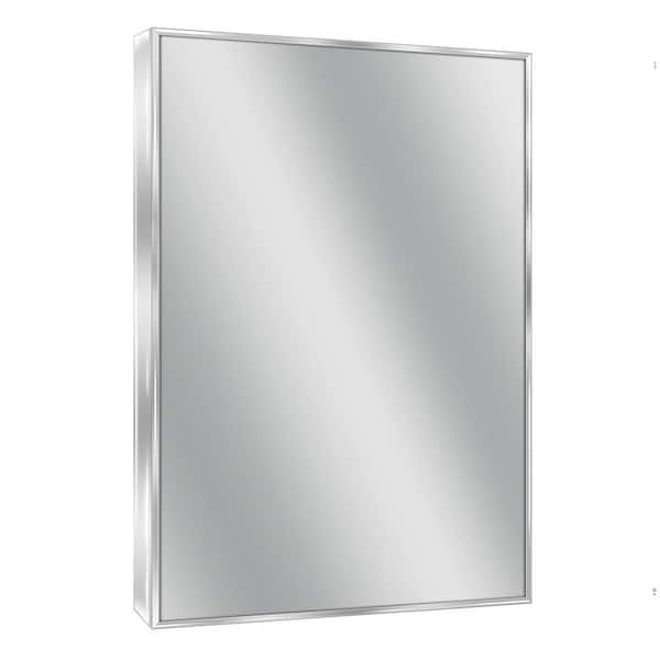 Deco Mirror Spectrum 21 in. W x 33 in. H Framed Rectangular Bathroom Vanity Mirror in Chrome
