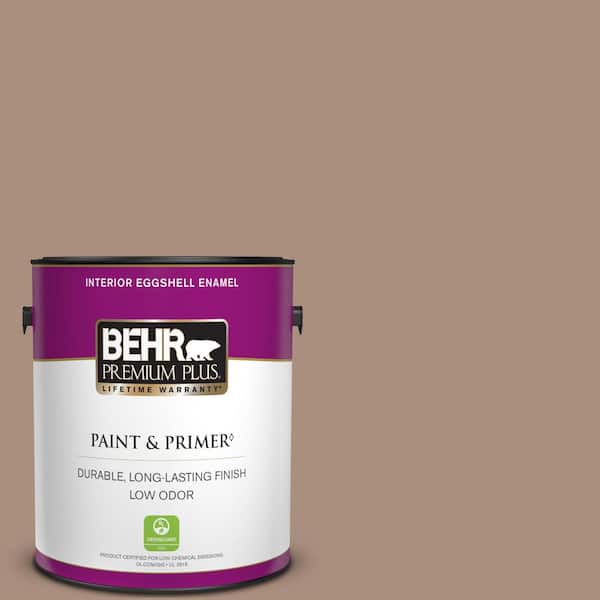 BEHR PREMIUM PLUS 1 gal. #BNC-13 Cozy Cocoa Eggshell Enamel Low Odor Interior Paint & Primer