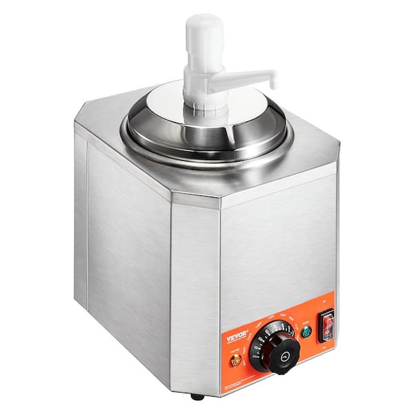VEVOR Electric Cheese Dispenser with Pump 2.3 qt. Commercial Hot Fudge Warmer, Plastic Pump Dispenser
