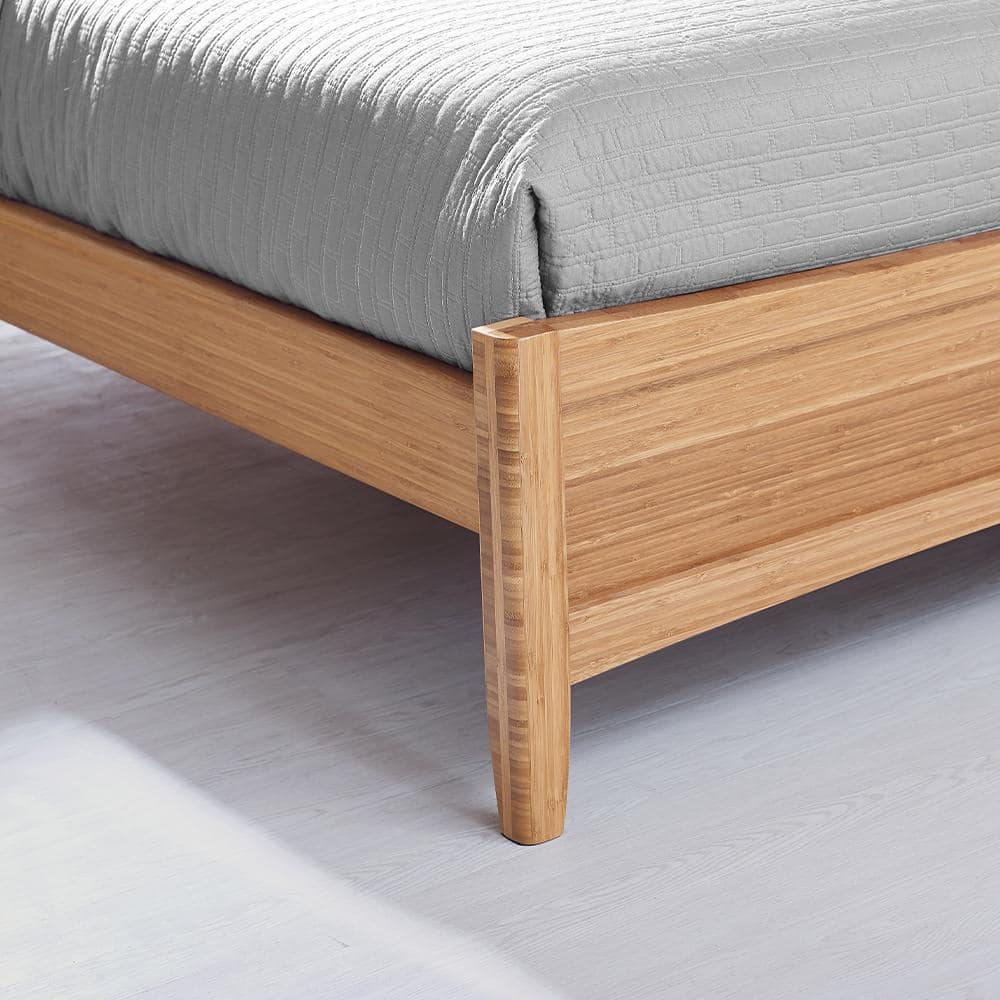 Eco Ridge Willow Honey-Gold King Bamboo Upholstered Bed with Slats
