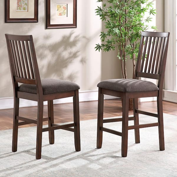 Yorktown 24 in. H Espresso Counter Chair (Set of 2)