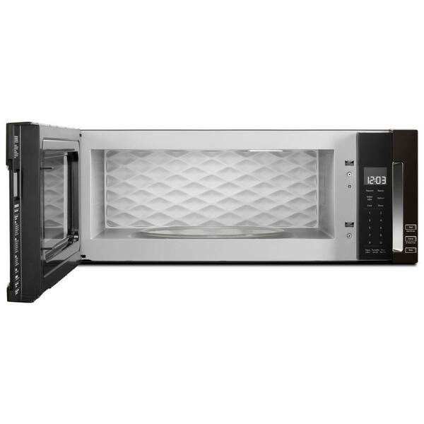 kitchenaid low profile microwave black stainless steel