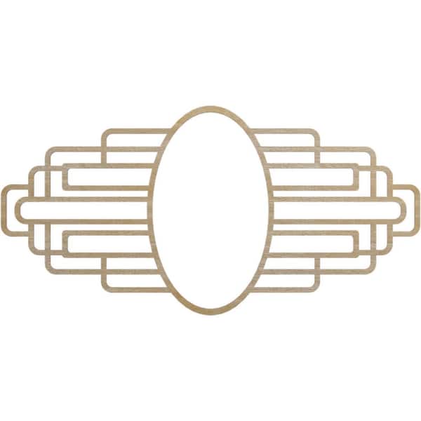 34 in. x 17 in. x 9 3/8 in. IW x 16 1/8 in. IH x 1/4 in. Elizabeth Wood Fretwork Pierced Ceiling Medallion, Birch