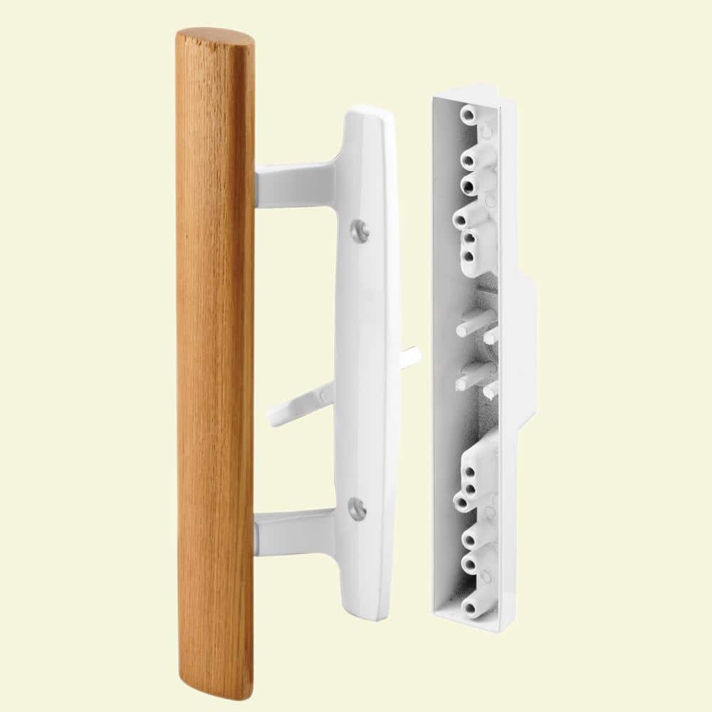 Prime-Line Diecast, White, Mortise Style Handle with Outside Wood Handle C  1315 The Home Depot