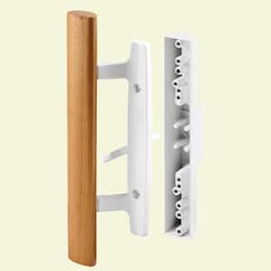 Diecast, White, Mortise Style Handle with Outside Wood Handle