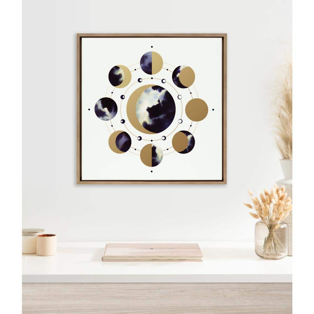 22" Gold Framed Abstract Lunar Canvas Print