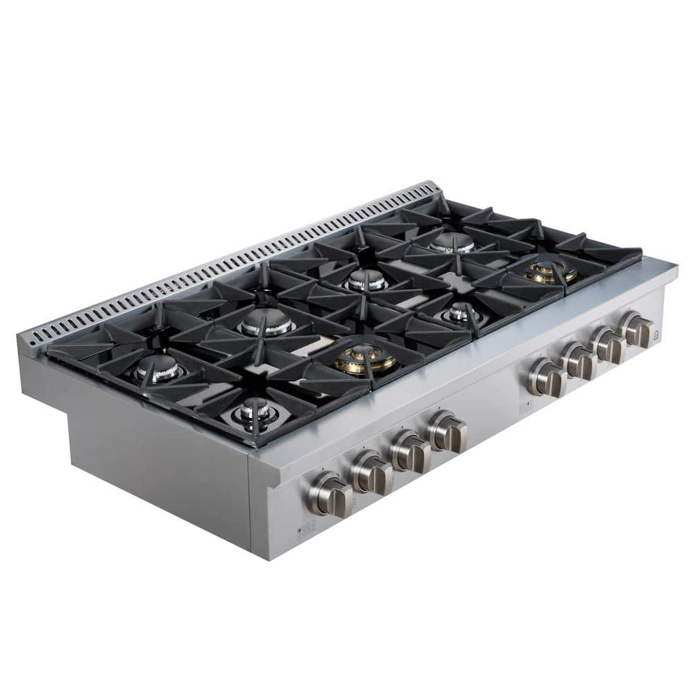 Ancona Commercial Style 48 In Slide In Gas Cooktop In Stainless Steel   Stainless Steel Ancona Gas Cooktops An 2162 64 1000 