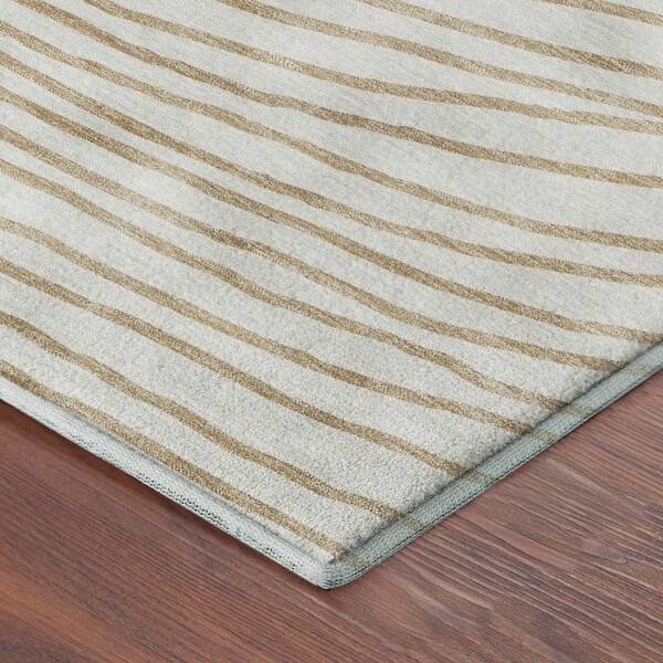 Mayfield Premium Machine Washable Abstract AMF2350 Ivory 5 ft. x 7 ft. 6 in. Area Rug