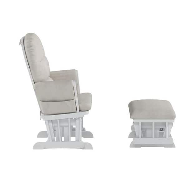 MAYKOOSH White/Gray Glider and Ottoman Set Nursery Rocking Chair with  Ottoman for Breastfeeding , Maternity, Reading, Napping 81677MK - The Home  Depot