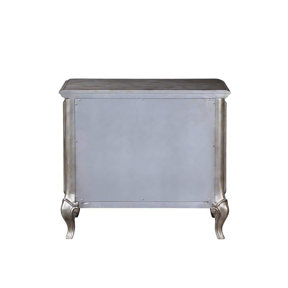 Antique Champagne Mirrored 2-Drawer Nightstand