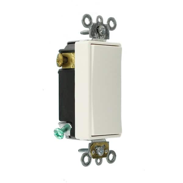 3 Amp Decora Plus Commercial Grade Single Pole Double Throw Center Off Rocker Switch, White 56081-2W