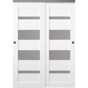 Mirella 36 in. x 80 in. Bianco Noble Finished Wood Composite Bypass Sliding Door