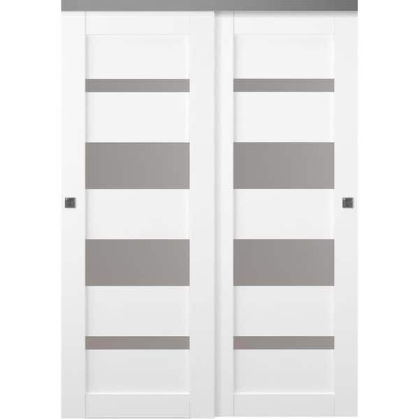 Belldinni Mirella 56 in. x 79 in. Bianco Noble Finished Wood Composite Bypass Sliding Door
