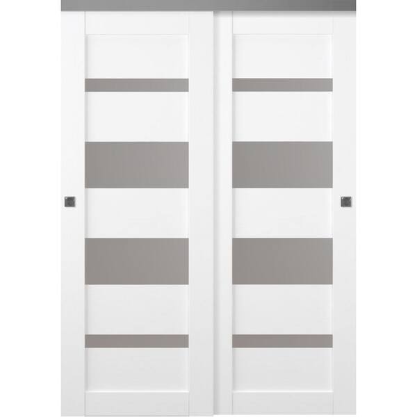 Belldinni Mirella 64 in. x 79 in. Bianco Noble Finished Wood Composite Bypass Sliding Door