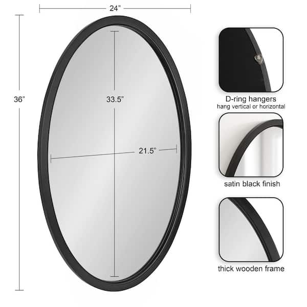 22 in. W x 30 in. H Large Square Mirrors Wood Framed Mirrors Wall Mirrors  Bathroom Vanity Mirror Barn Mirror in Black