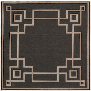 Blanche Black 9 ft. x 9 ft. Square Indoor/Outdoor Area Rug