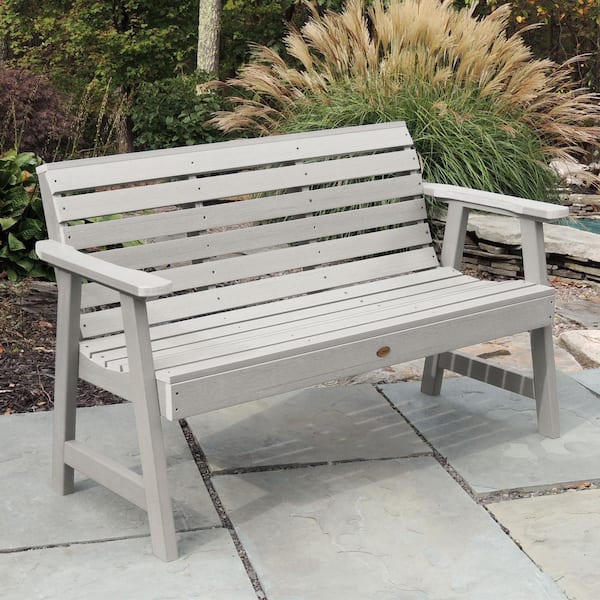 Highwood Weatherly 5 ft. 2-Person Harbor Gray Recycled Plastic Outdoor Garden Bench