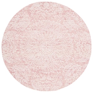 Metro Pink/Ivory 6 ft. x 6 ft. Medallion Floral Round Area Rug