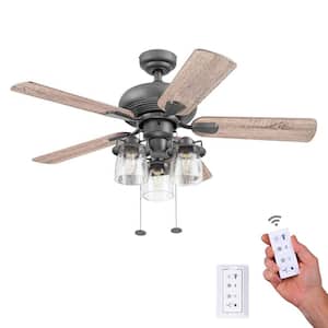 Regensburg, 42 in. Farmhouse Ceiling Fan with LED Light, Remote Control, Dual Finish Blades - Bronze