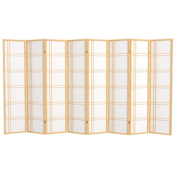 Oriental Furniture 6 ft. Natural 8-Panel Room Divider