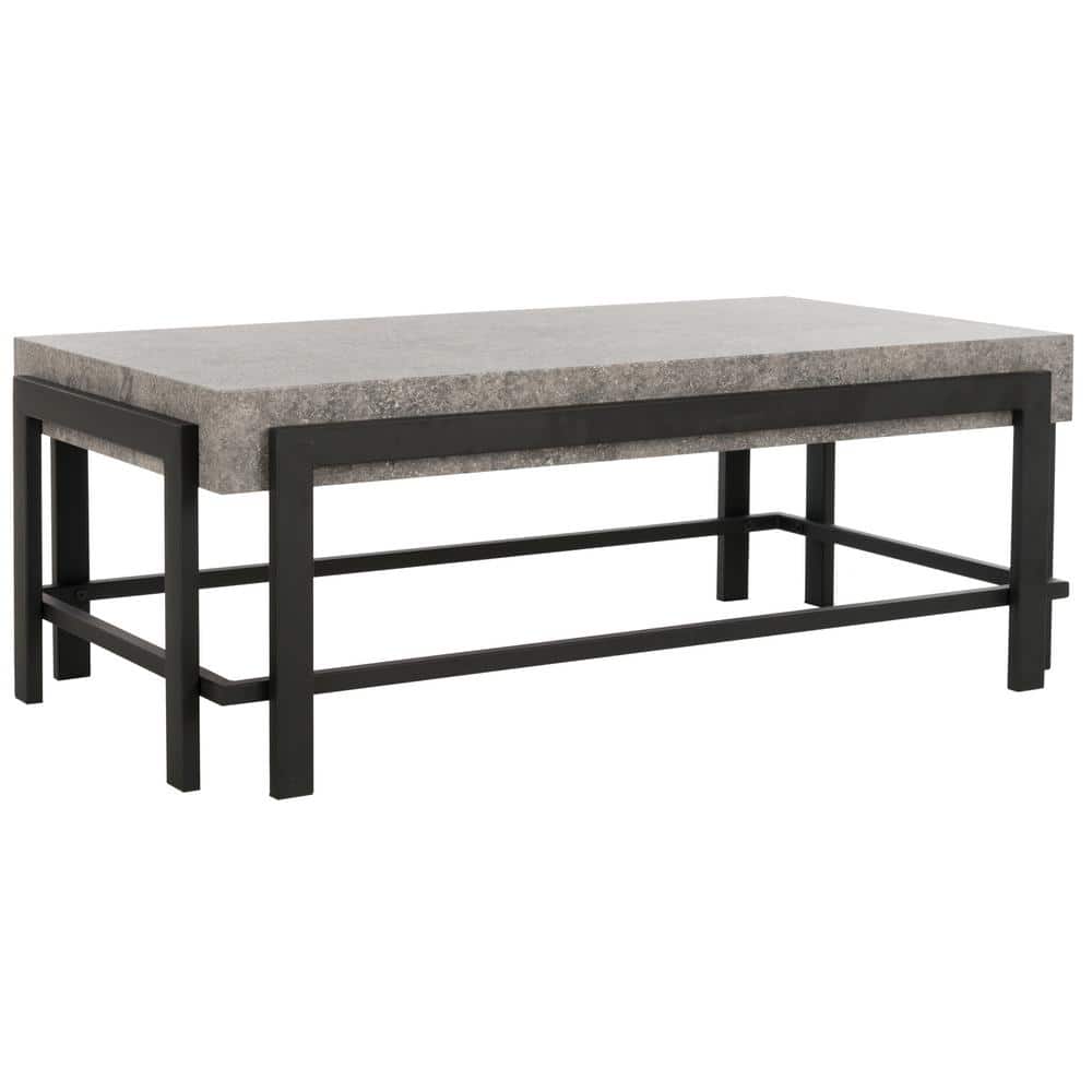 Oliver 43'' Dark Grey and Black Rectangular Wood Coffee Table