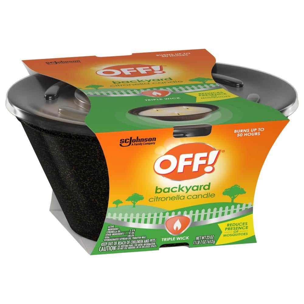 Triple Wick Citronella Scented Candle for Outdoors, 23 oz
