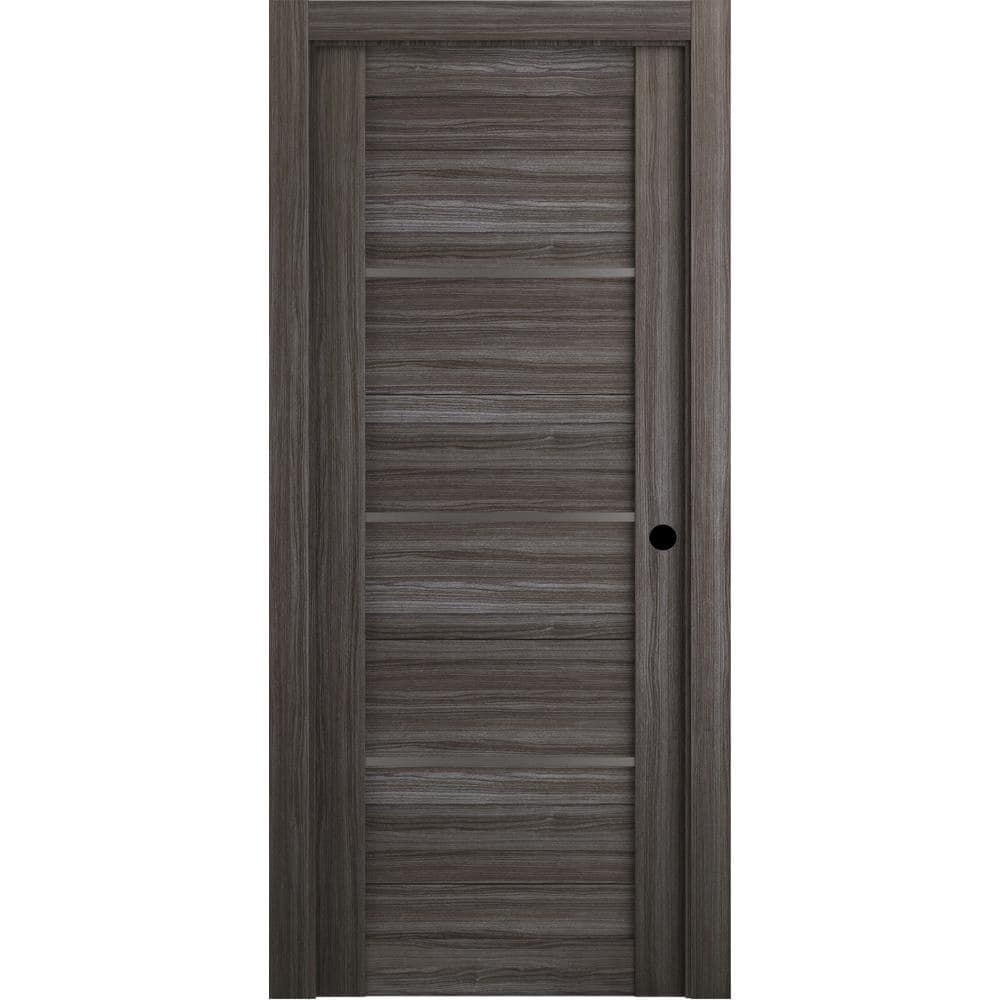Belldinni 30 in. x 80 in. Nika Gray Oak Finished Left-Hand Solid Core ...