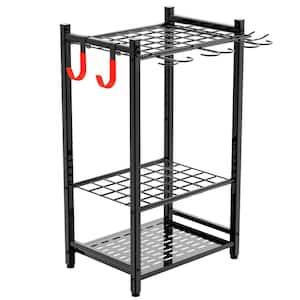 3-Tier Garden Tool Organizer with 4 Hooks Up to 50 Long-Handled Tools