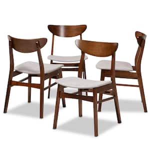 Parlin Light Grey and Walnut Brown Fabric Dining Chair (Set of 4)