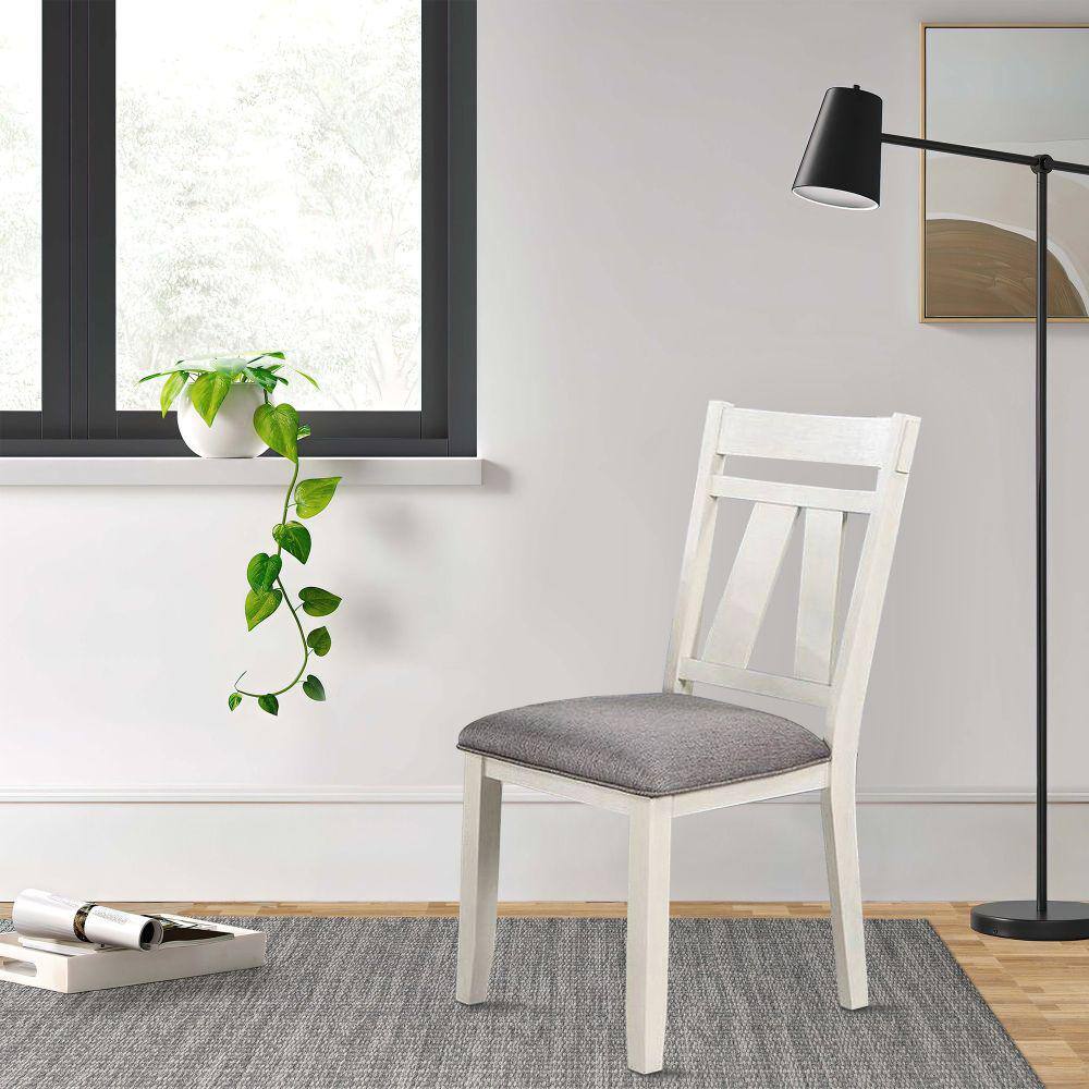 Lexi 24" Gray White Microfiber Upholstered Side Chair