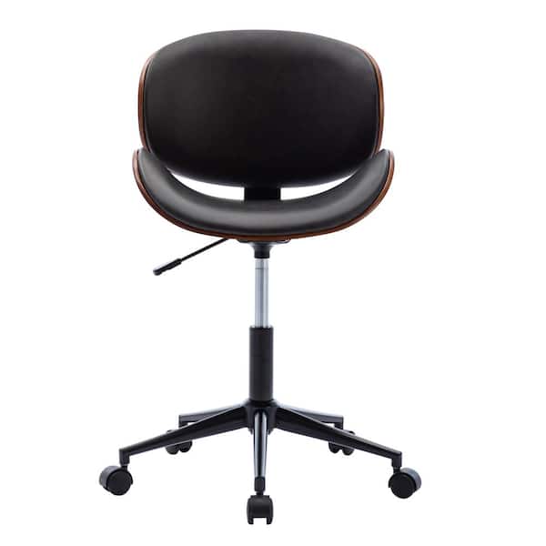 Unbranded Black PU Leather Bentwood Adjustable Office Stools Chairs