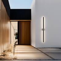 LamQee 63 in. 1-Light Black Modern Linear Integrated LED Indoor/Outdoor Wall Sconce 06FTL0150FBW