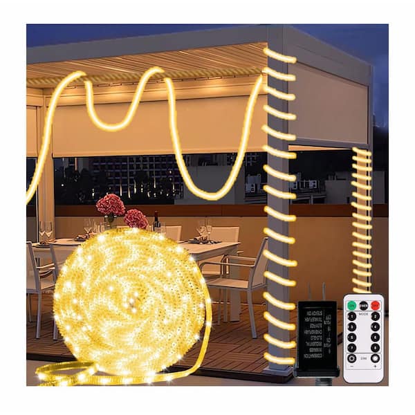 33ft. Outdoor Warm White Plug-in Integrated LED Rope Light 1-Pack