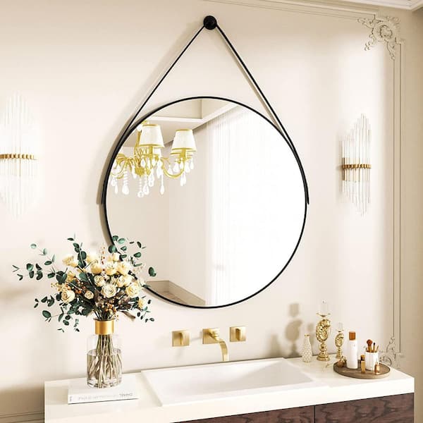 Round hanging deals mirror