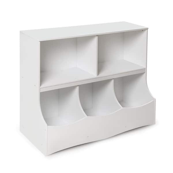 Stackable Shelf Storage Cubby with Three Baskets - White - Badger Basket