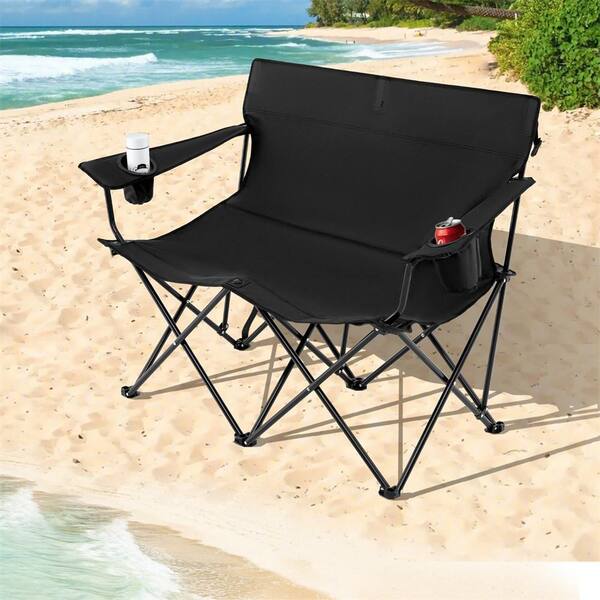 HONEY JOY Oversized Double Camping Chair 2-Person Outdoor Heavy