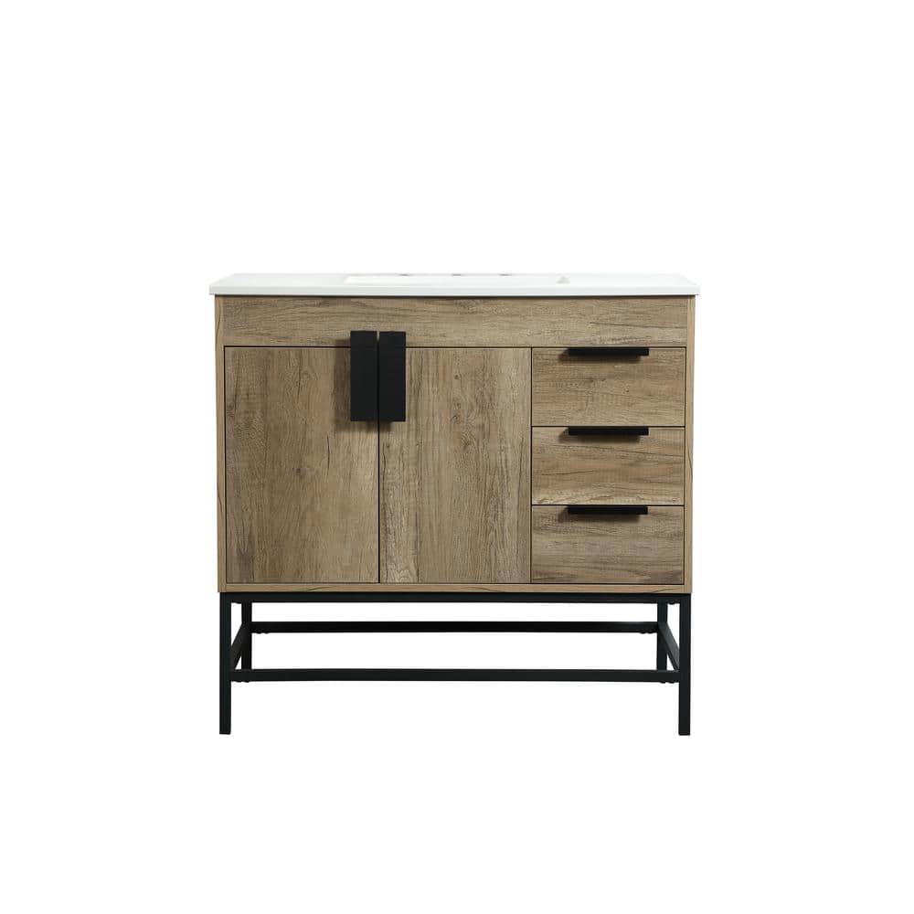 Timeless Home 36 in. W x 22 in. D x 33.5 in. H Bath Vanity in Natural Oak w