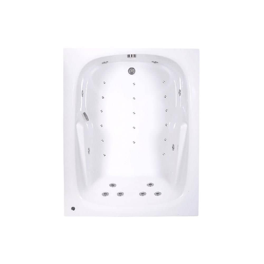 60 in. x 48 in. Acrylic Rectangular Drop-in Whirlpool and Air Bathtub with Reversible Drain in White price history on PriceWatchPro