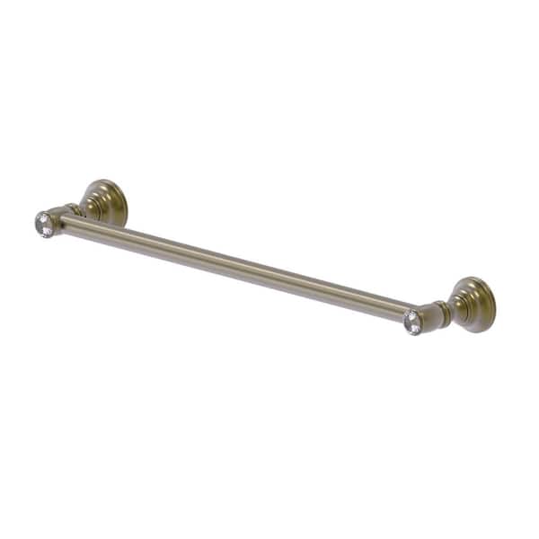 Allied Brass Carolina Crystal Collection 24 in. Wall Mounted Towel Bar in Antique Brass