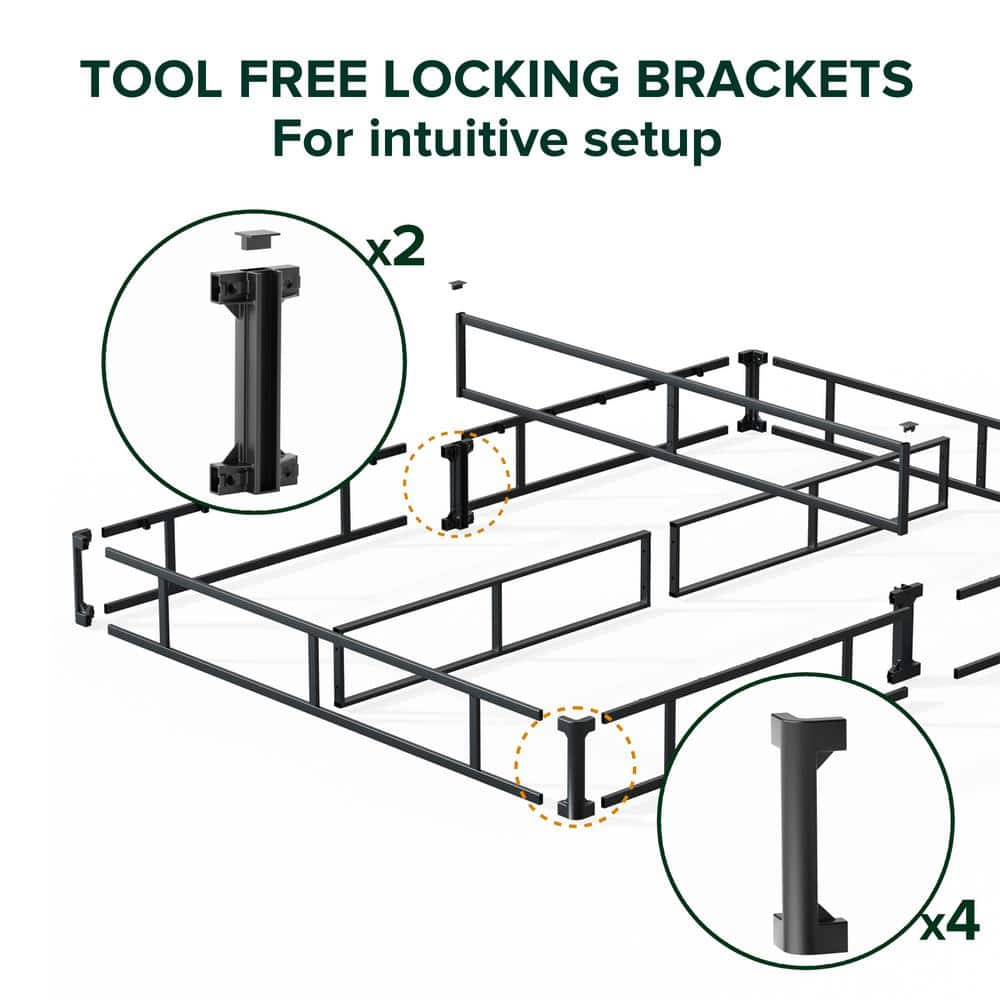 California King Gray Metal Smart Box Spring with Quick Assembly