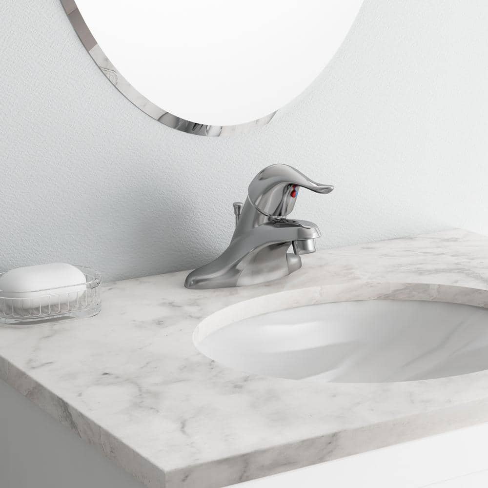 Modern Chrome Centerset Single-Handle Bathroom Faucet