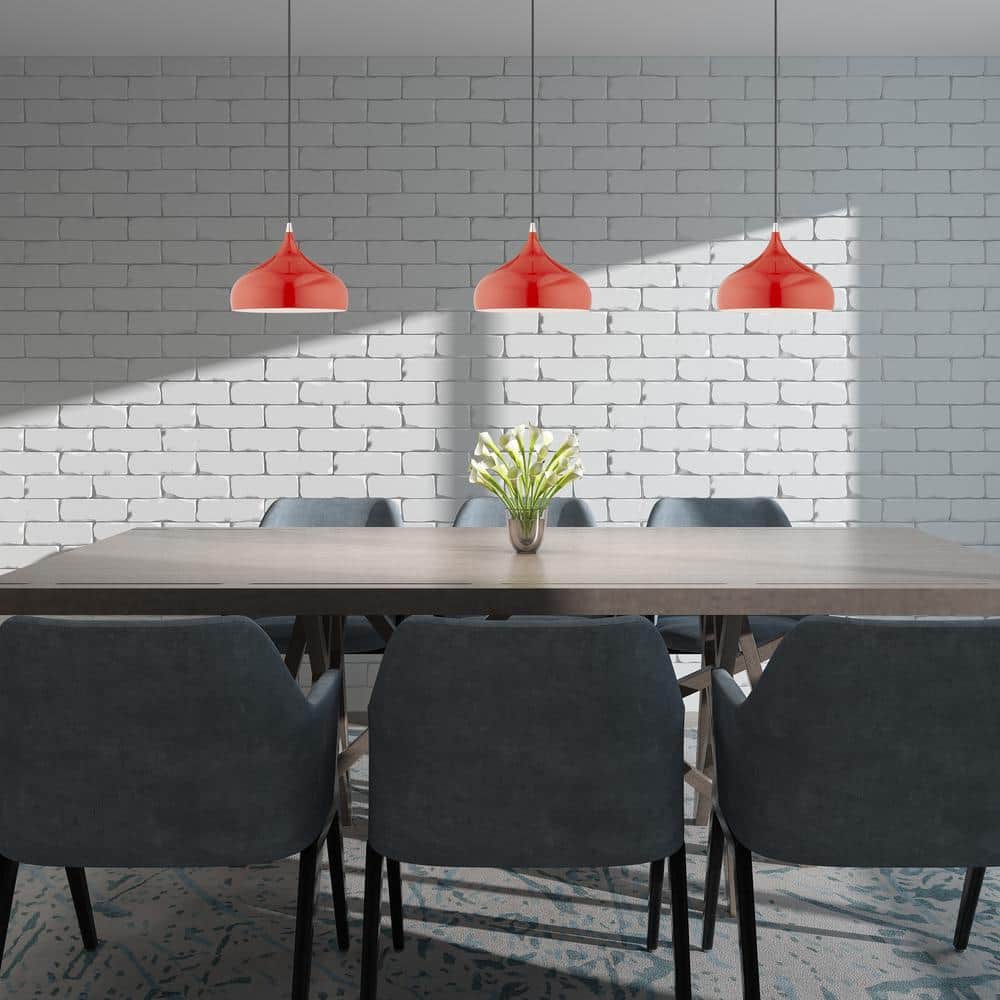 Shiny Red Aluminum Mini Pendant Light for Indoor/Outdoor