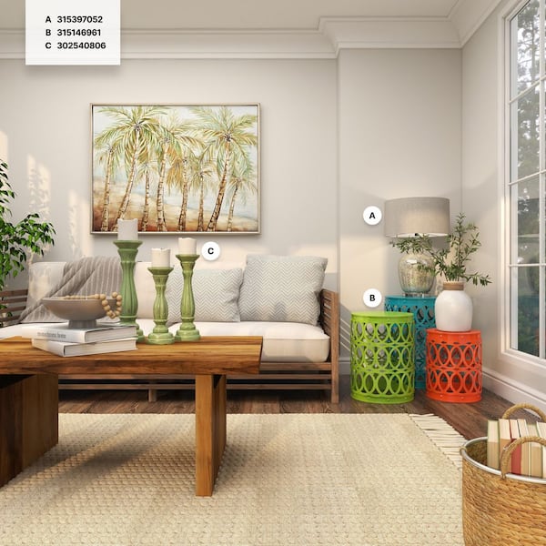 Litton Lane 16 in. Multi Colored Indoor Outdoor Nesting Large
