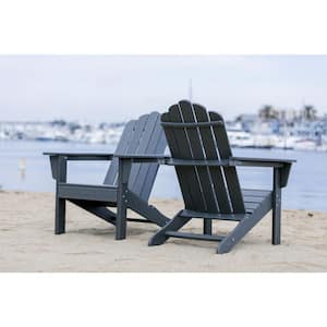 Marina Gray Poly Plastic Outdoor Patio Adirondack Chair (2-Pack)