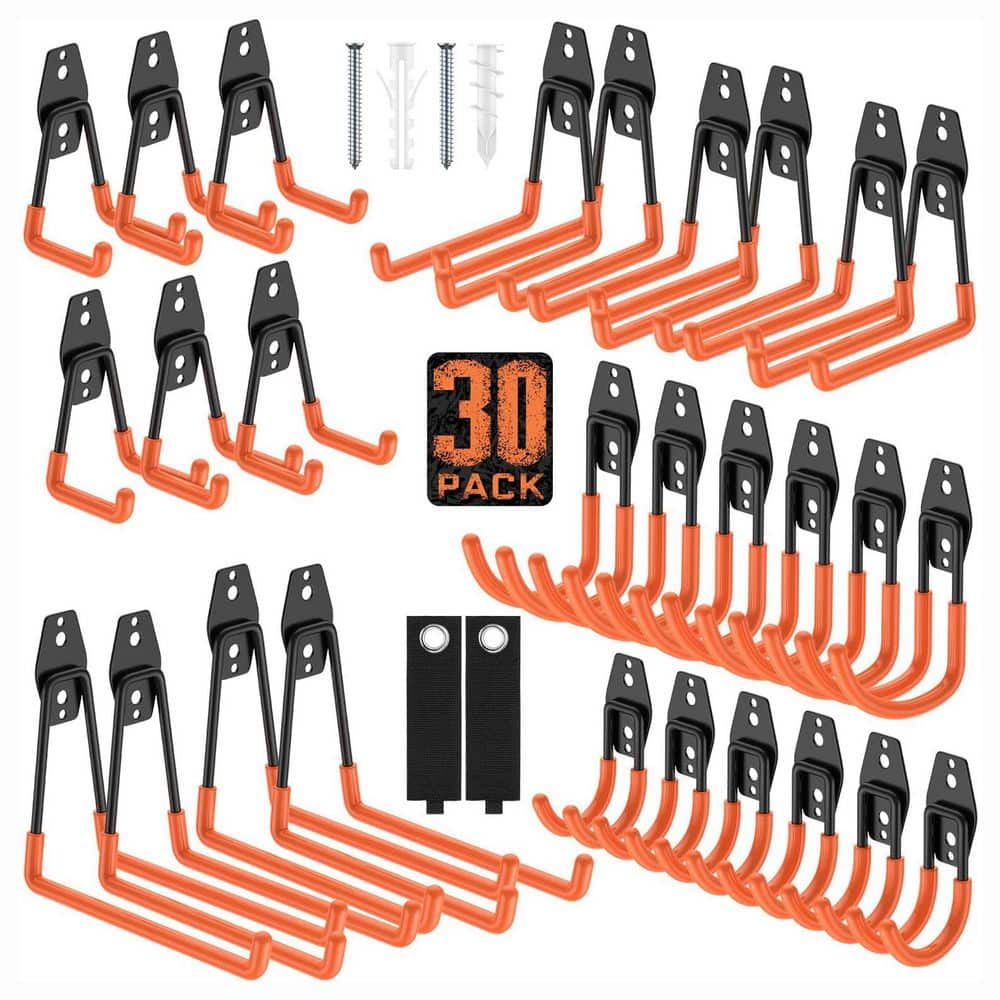 30 Pack Solid Steel Rust-Resistant Wall Rack Garage Hooks Black Finish with PVC Coating Anti-Slip for Tools price history on PriceWatchPro