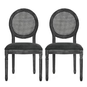 Acorn Gray Wood and Cane Upholstered Dining Chair (Set of 2)