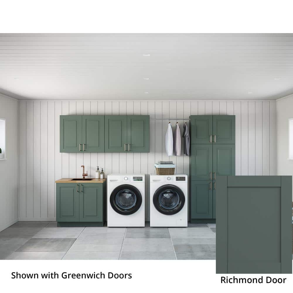 Richmond Aspen Green Plywood Shaker Stock Ready to Assemble Kitchen-Laundry Cabinet Kit 24 in. x 88 in. x 142 in. price history on PriceWatchPro