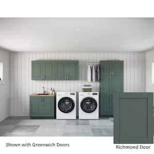 Richmond Aspen Green Plywood Shaker Stock Ready to Assemble Kitchen-Laundry Cabinet Kit 24 in. x 88 in. x 142 in.