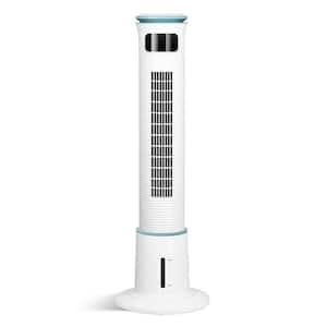 43 .3 in. H White 12 Speeds and 3 Modes Standing Tower Fan with Timing Closure and Remote Control