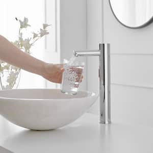 Automatic Sensor Touchless Vessel Sink Faucet Polished Chrome Single Hole Bathroom with Pop Up Drain